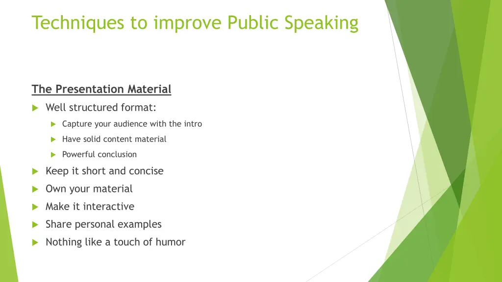 techniques to improve public speaking 1