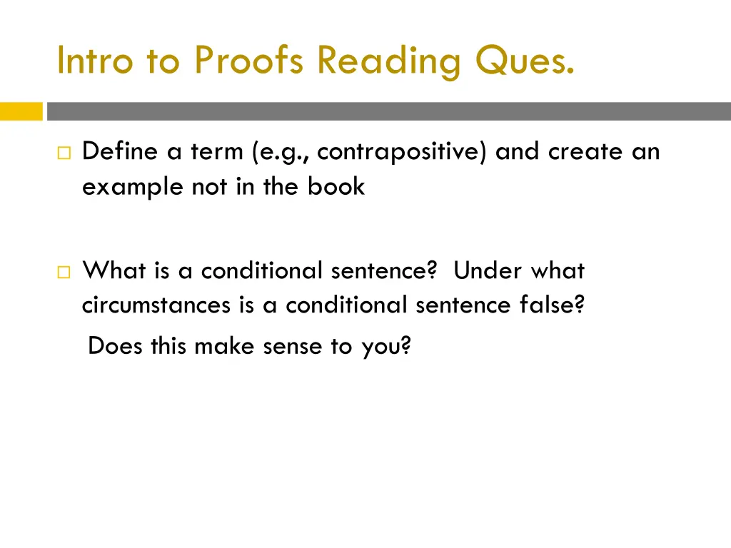 intro to proofs reading ques