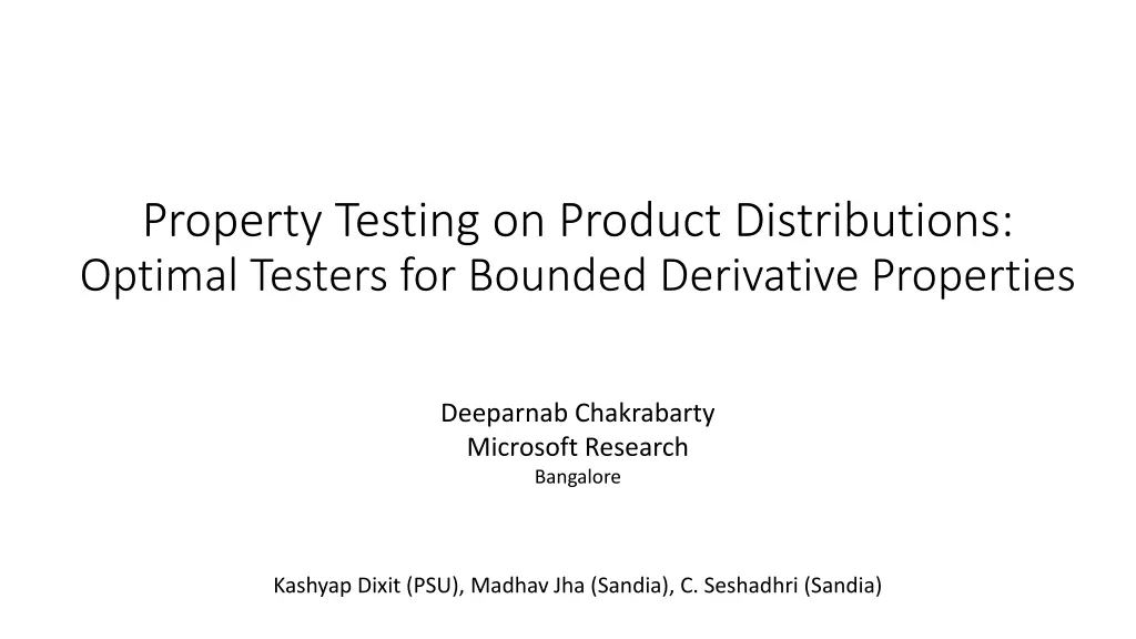 property testing on product distributions optimal