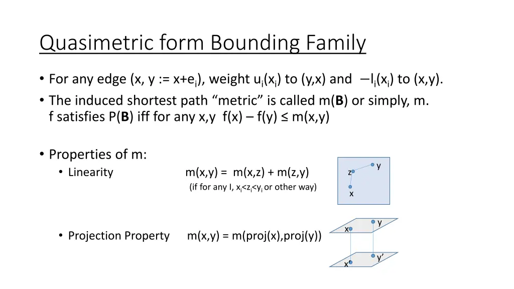 quasimetric form bounding family