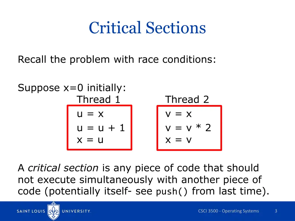 critical sections 1