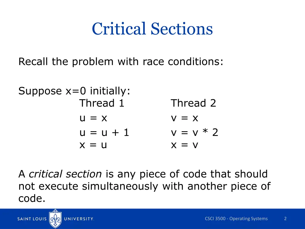 critical sections