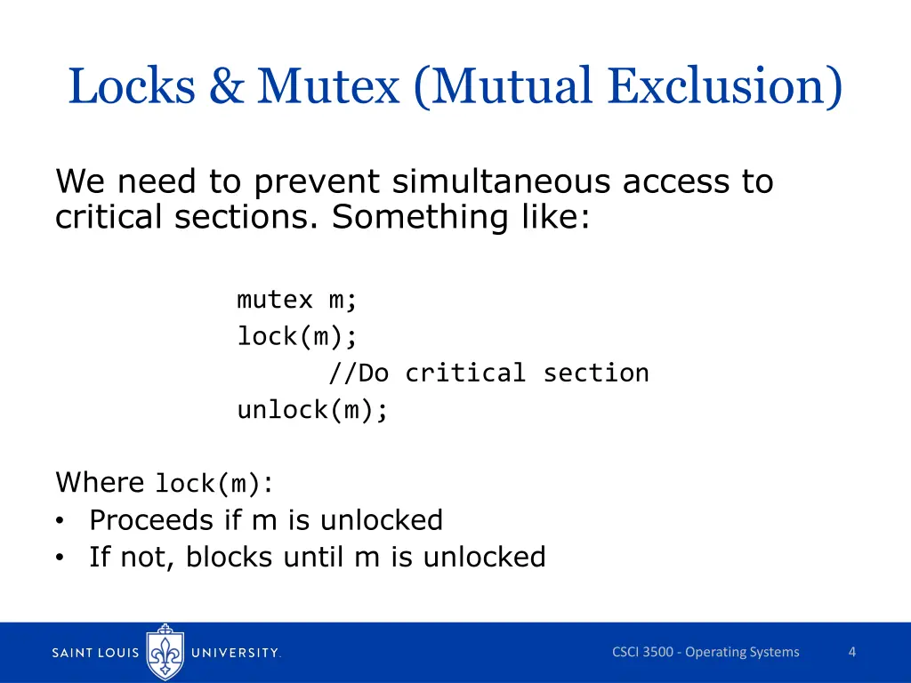 locks mutex mutual exclusion