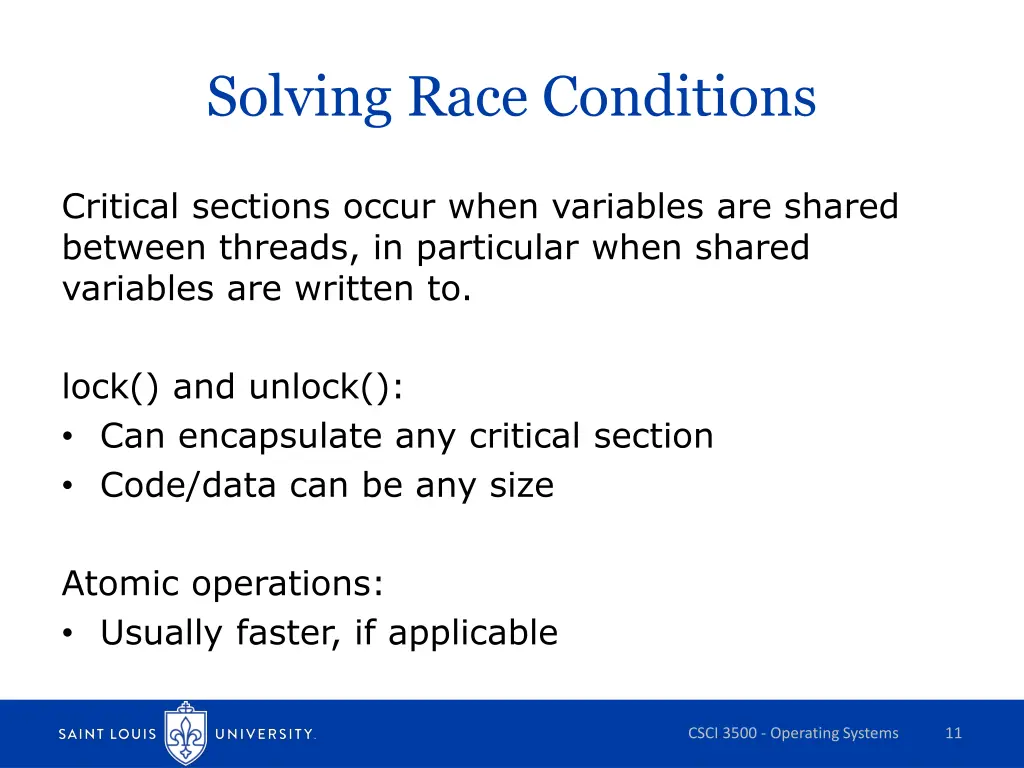 solving race conditions