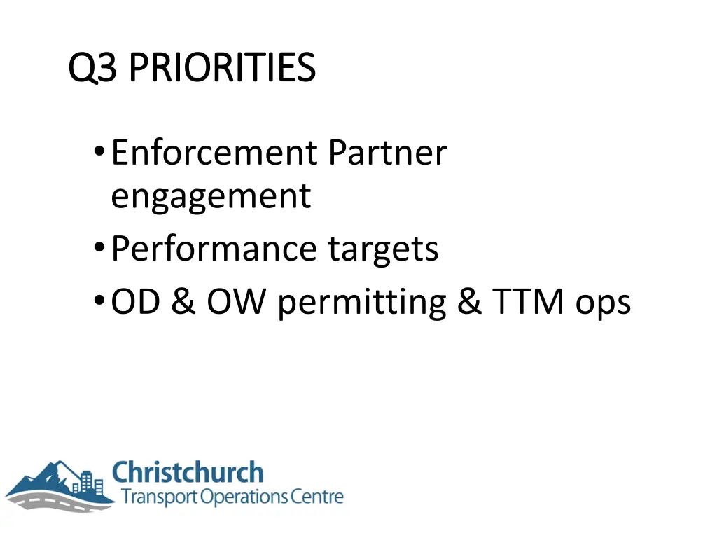 q3 priorities q3 priorities