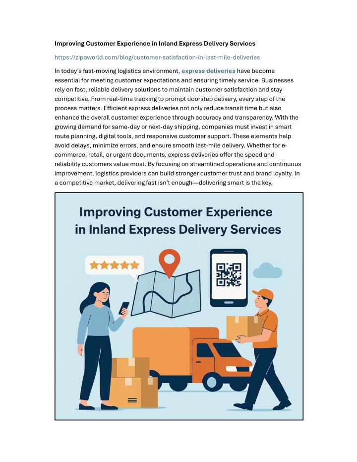 improving customer experience in inland express