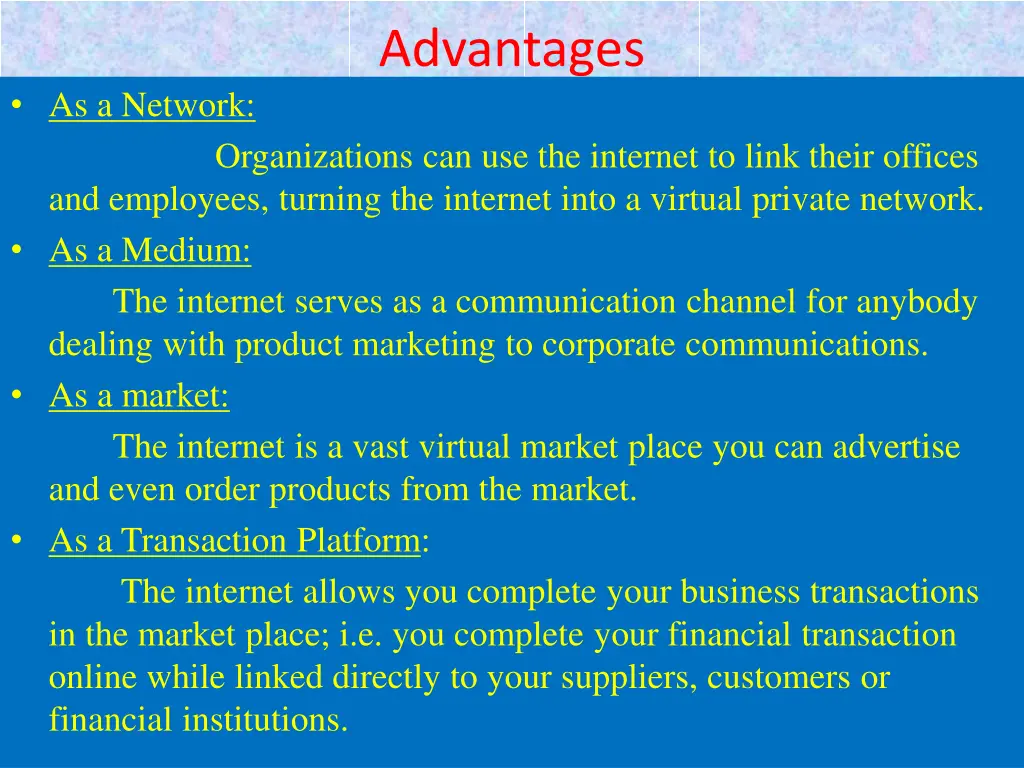 advantages