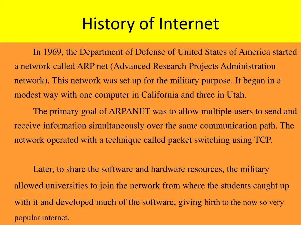 history of internet