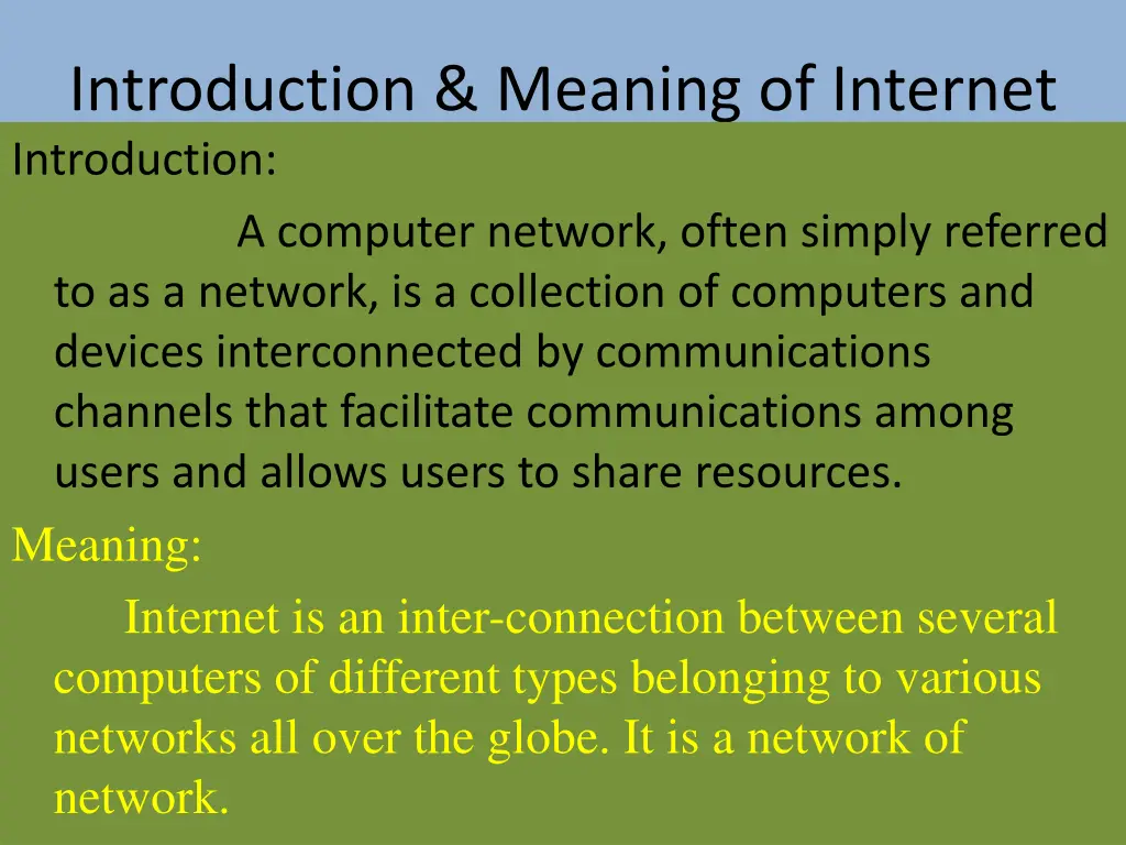 introduction meaning of internet introduction