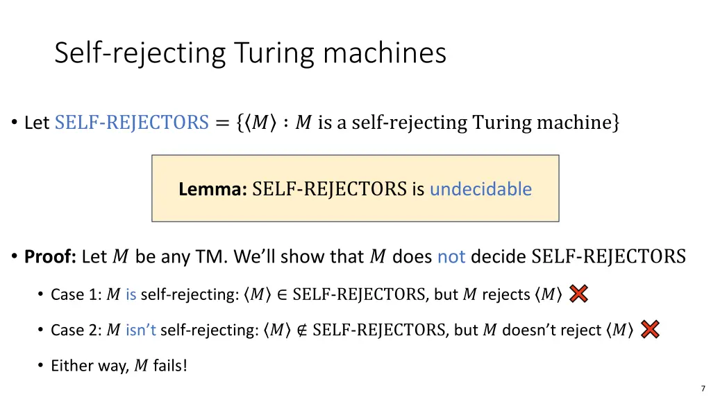 self rejecting turing machines 1