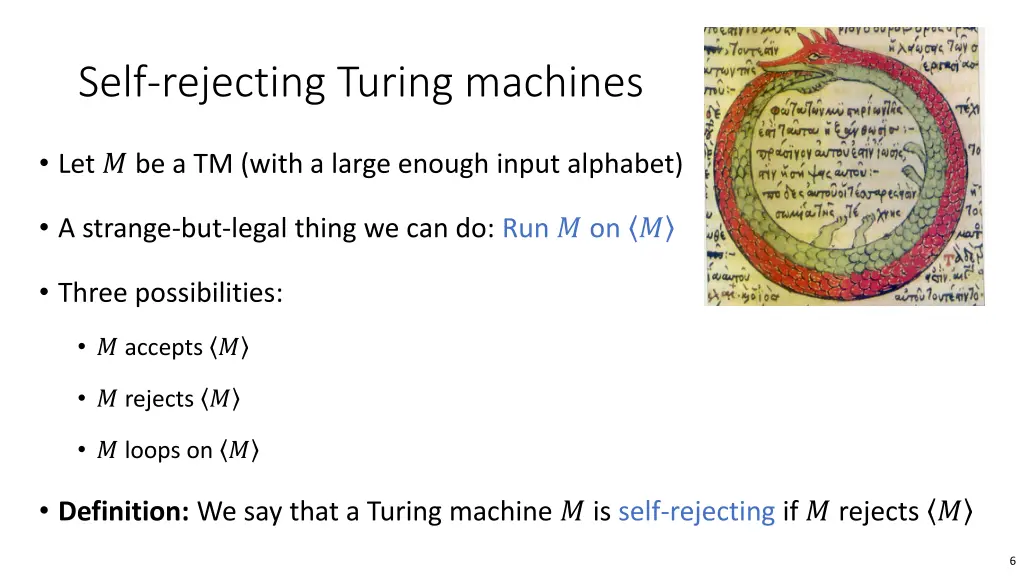 self rejecting turing machines