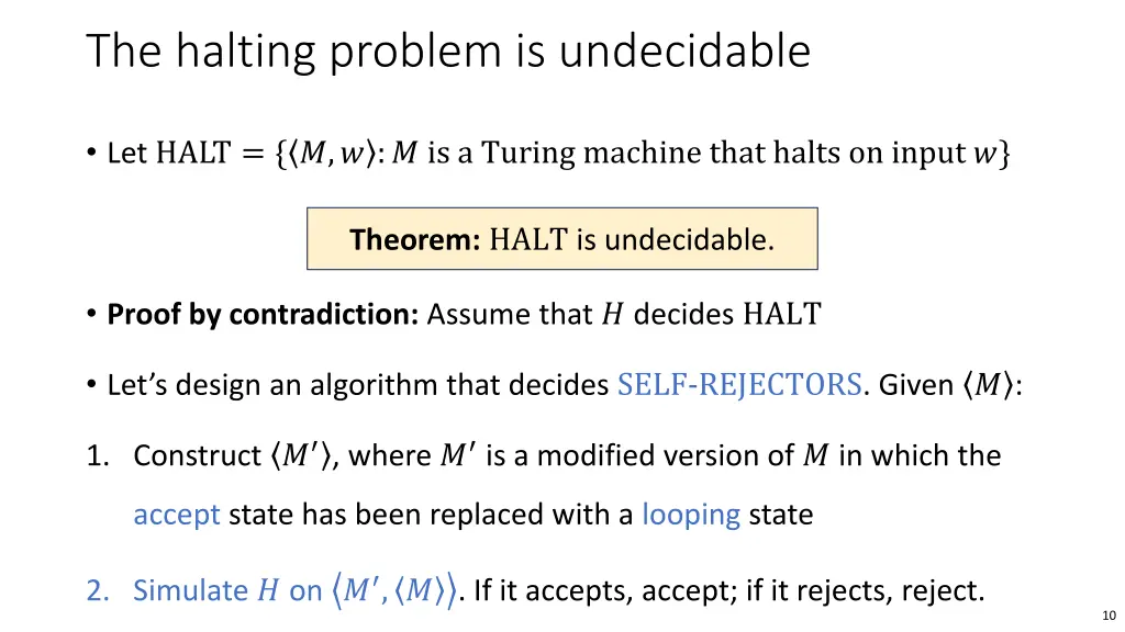 the halting problem is undecidable