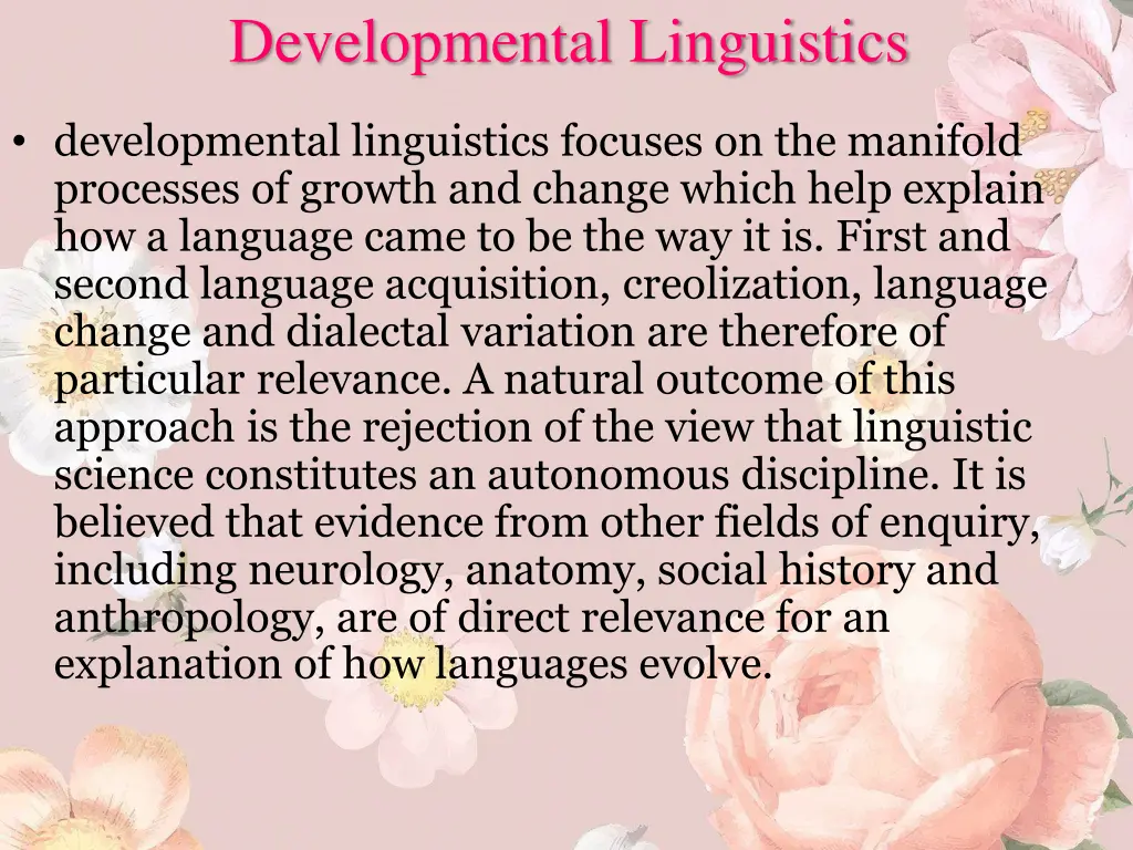 developmental linguistics 1