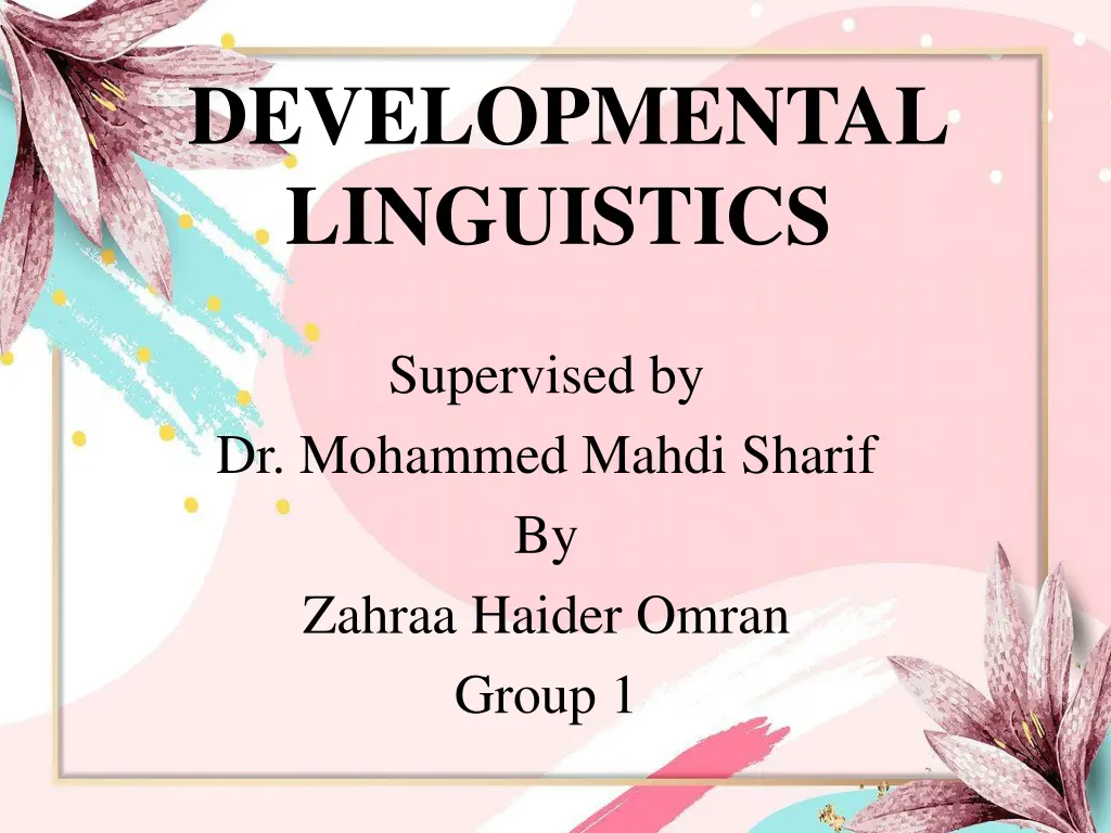 developmental linguistics
