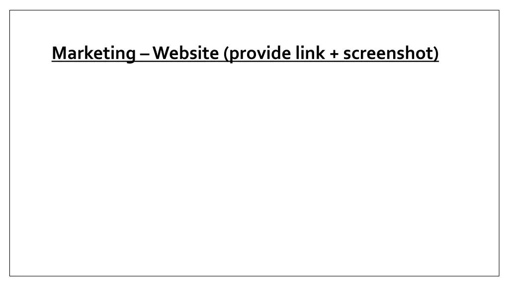 marketing website provide link screenshot
