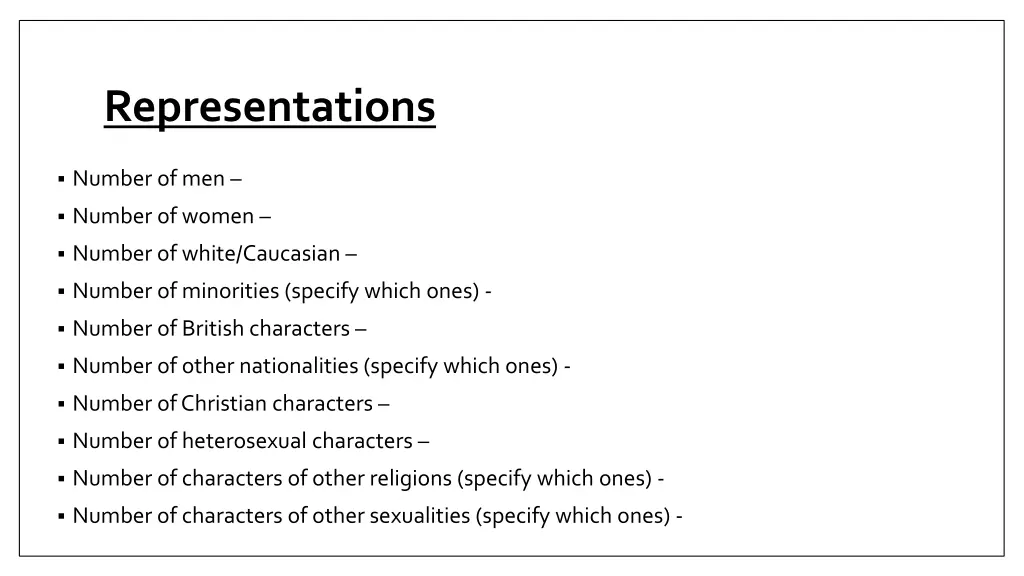 representations