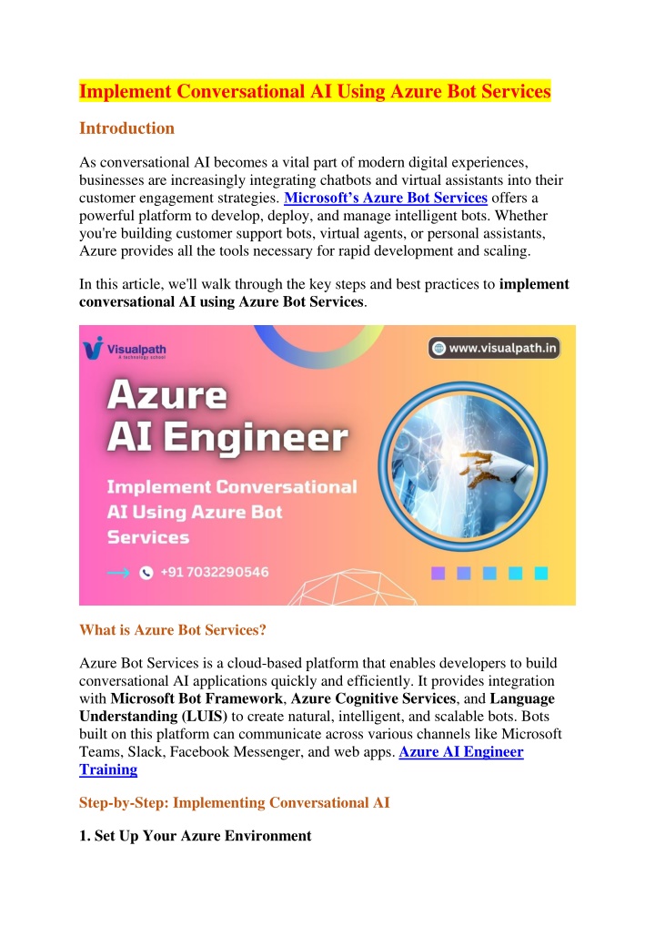 implement conversational ai using azure