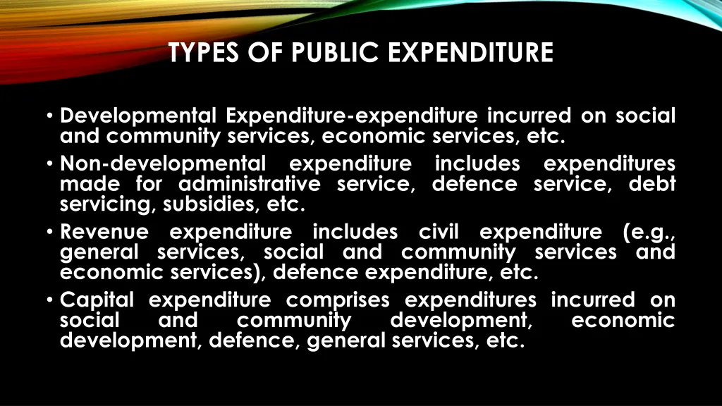 types of public expenditure