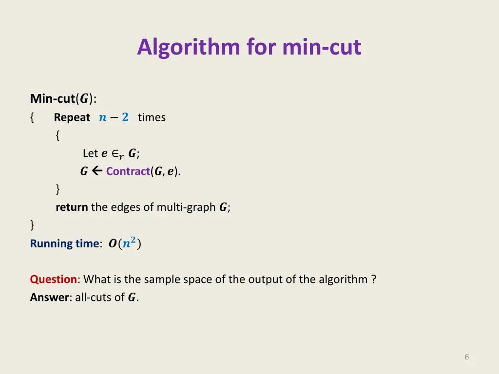 algorithm for min cut