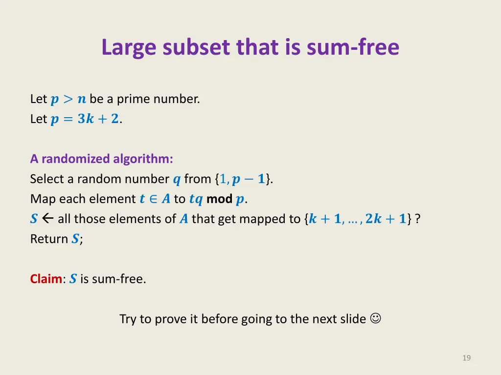 large subset that is sum free 2