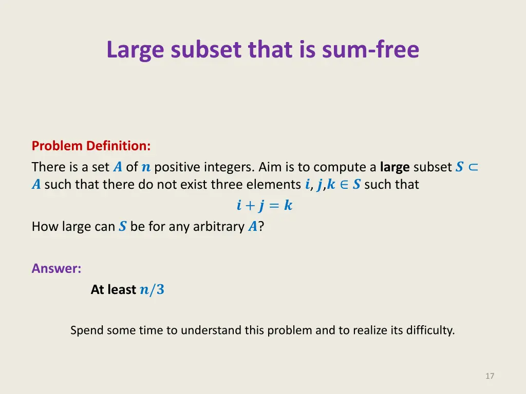 large subset that is sum free