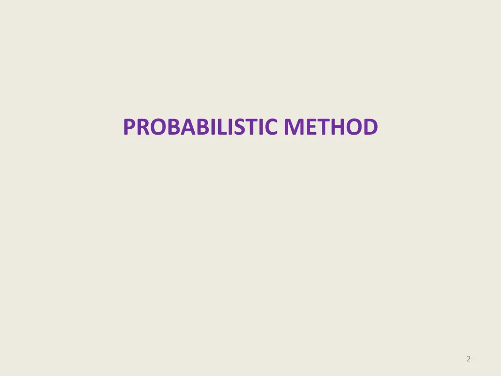 probabilistic method