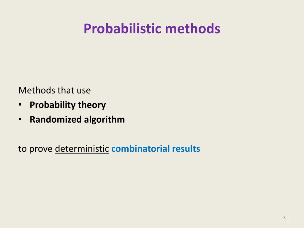 probabilistic methods