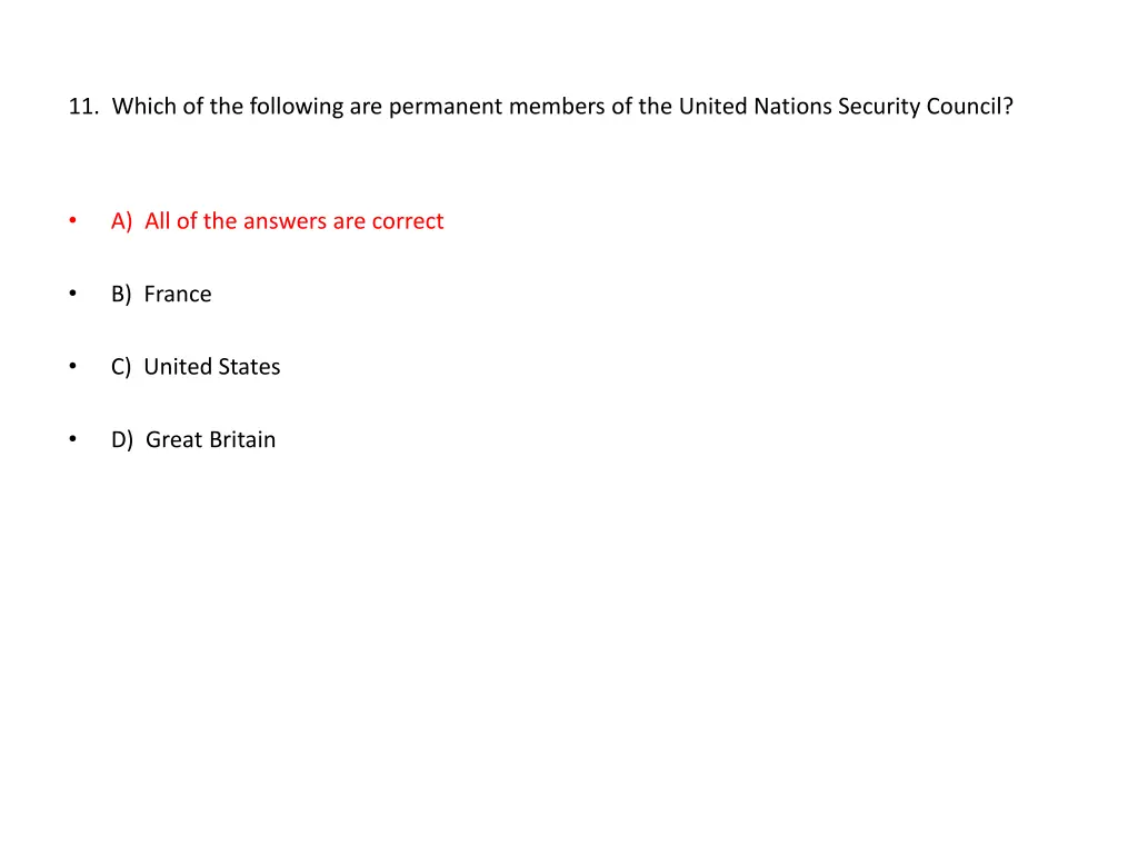 11 which of the following are permanent members