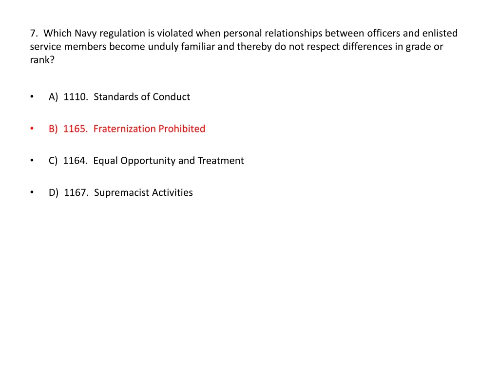 7 which navy regulation is violated when personal
