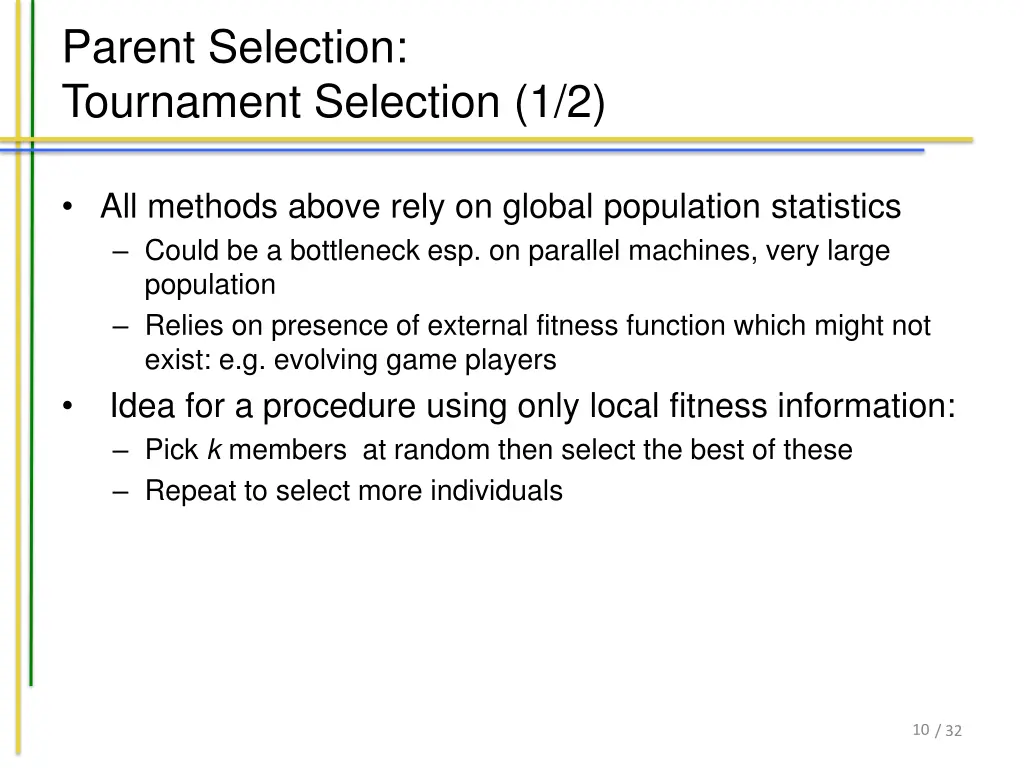 parent selection tournament selection 1 2