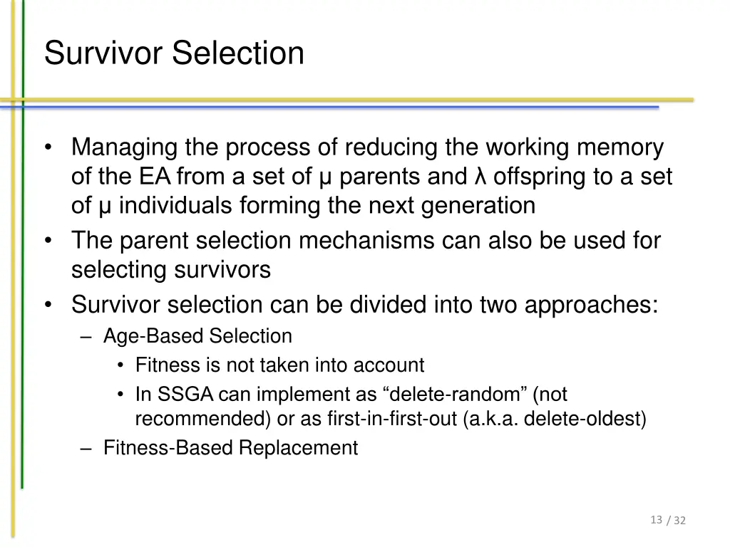survivor selection