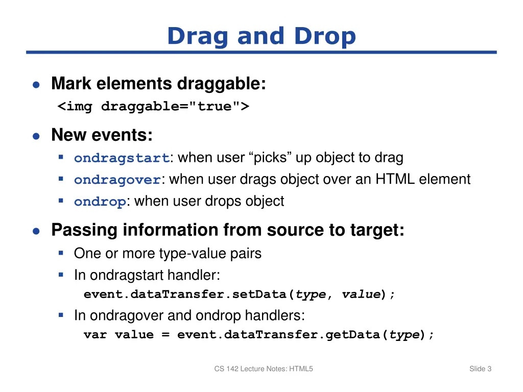 drag and drop