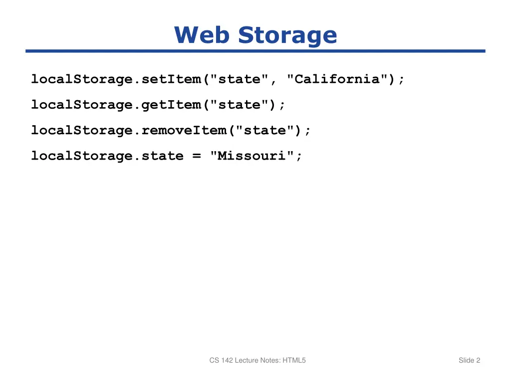 web storage