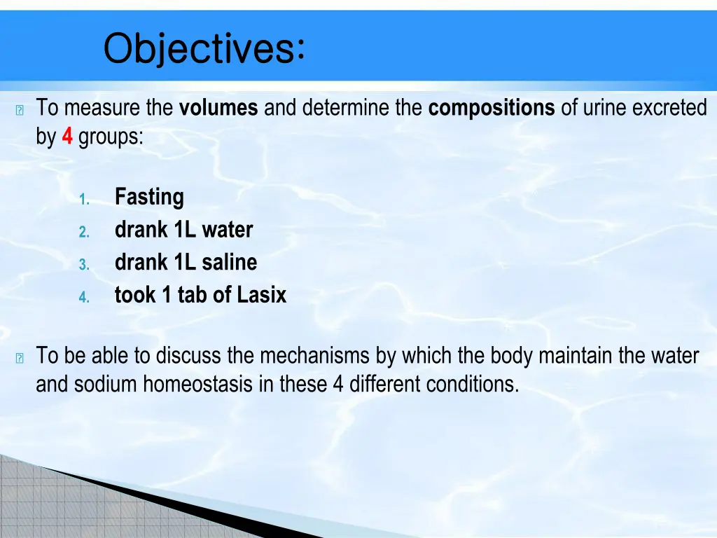 objectives objectives