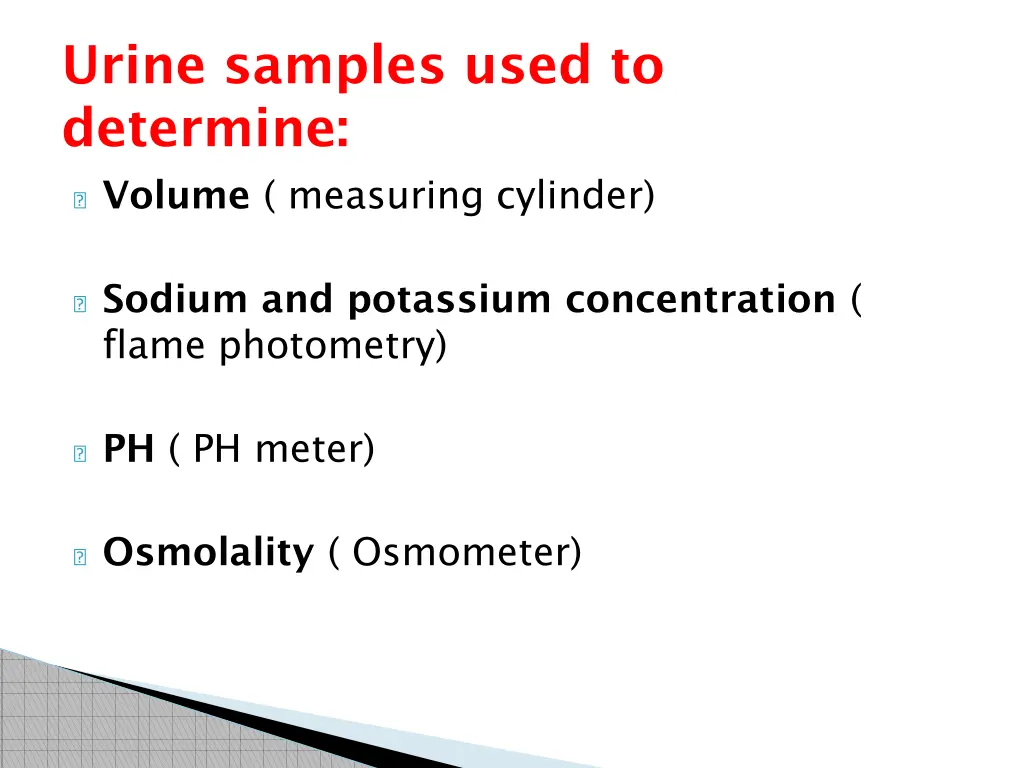 urine samples used to determine