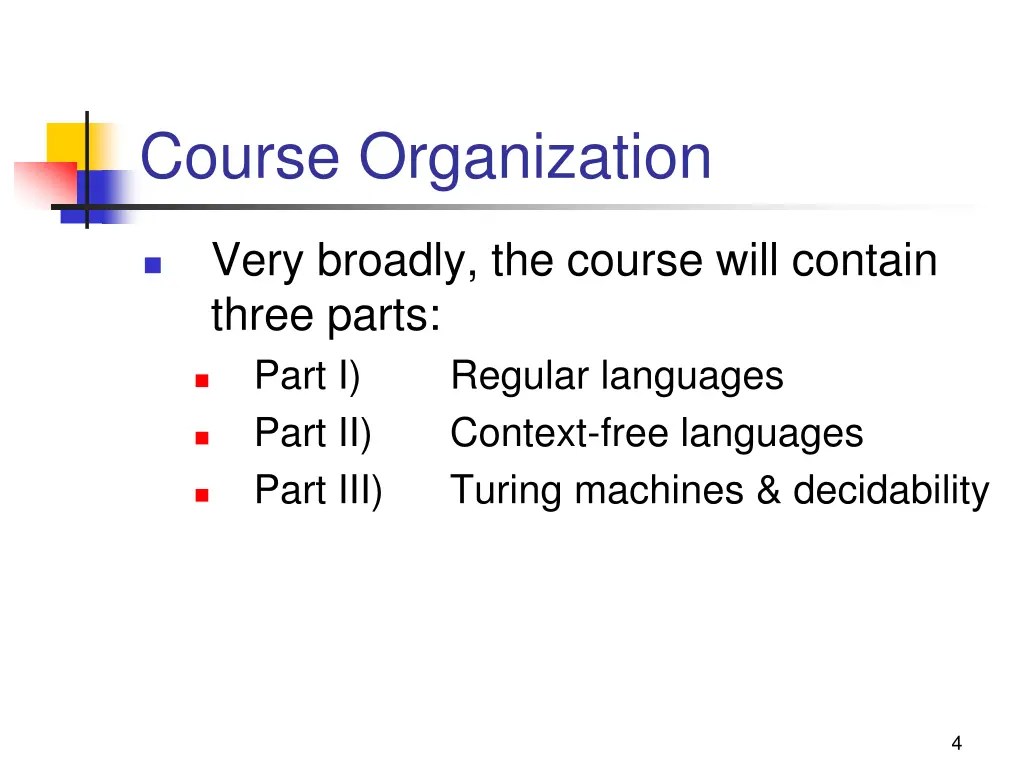 course organization
