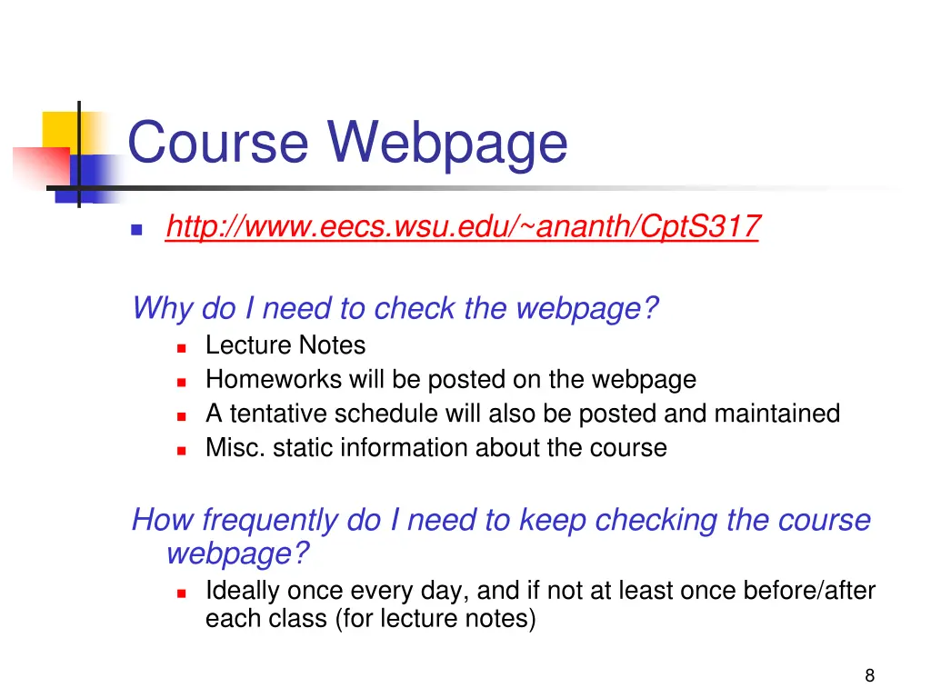 course webpage