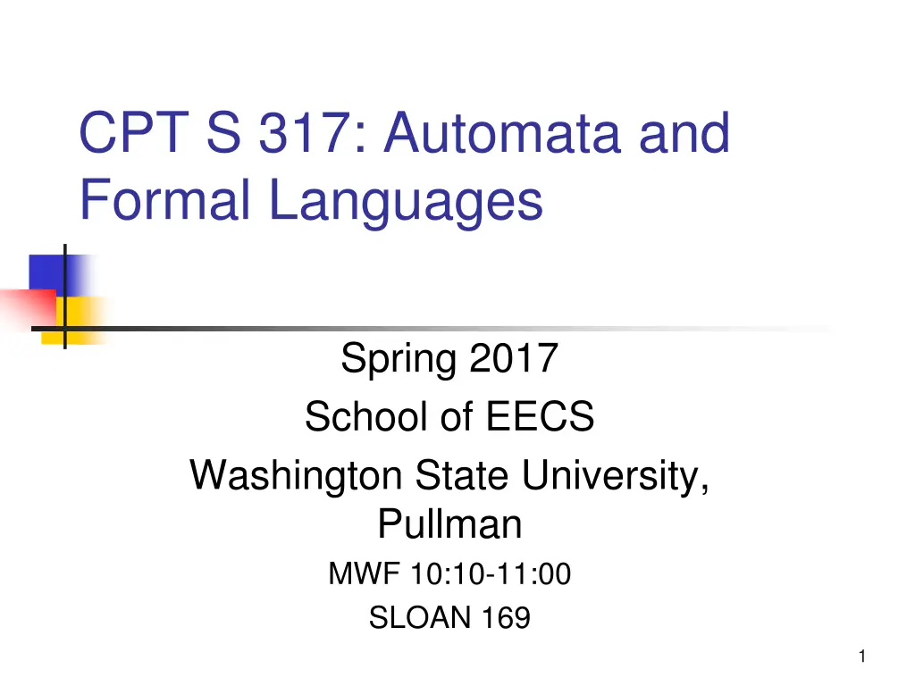 cpt s 317 automata and formal languages