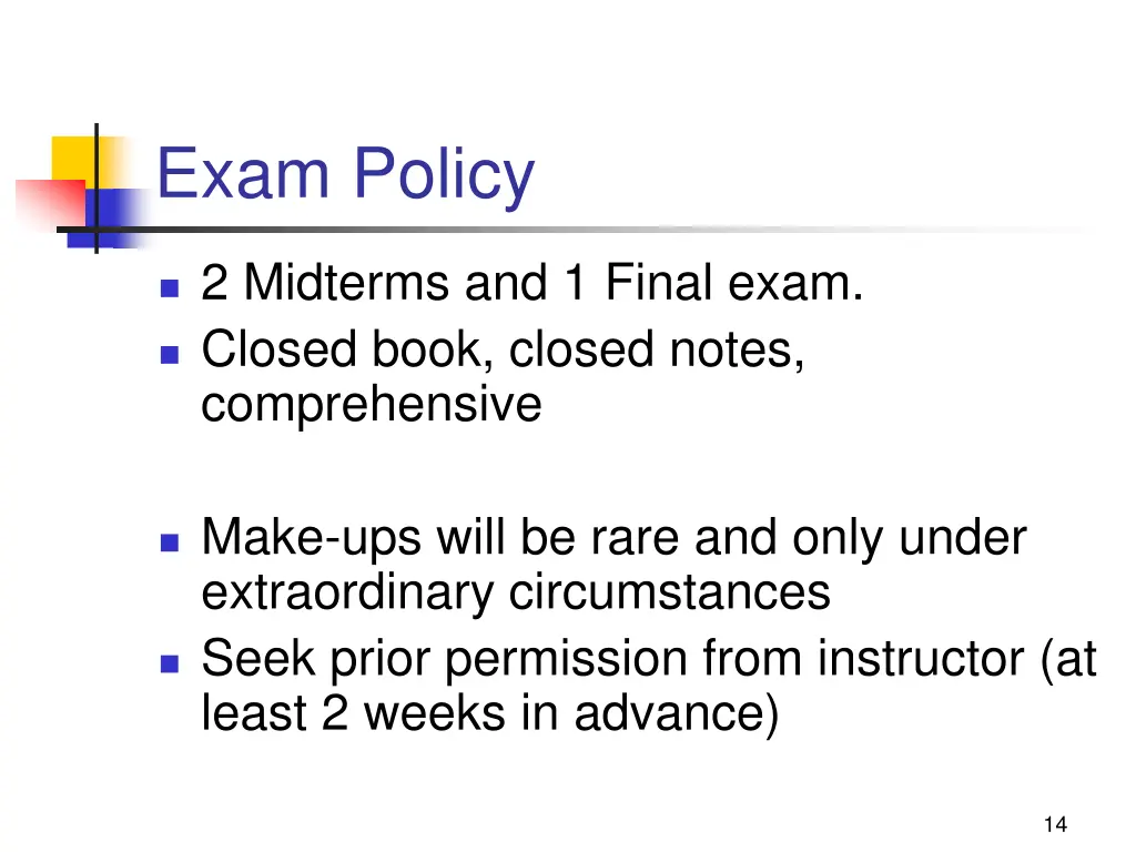 exam policy