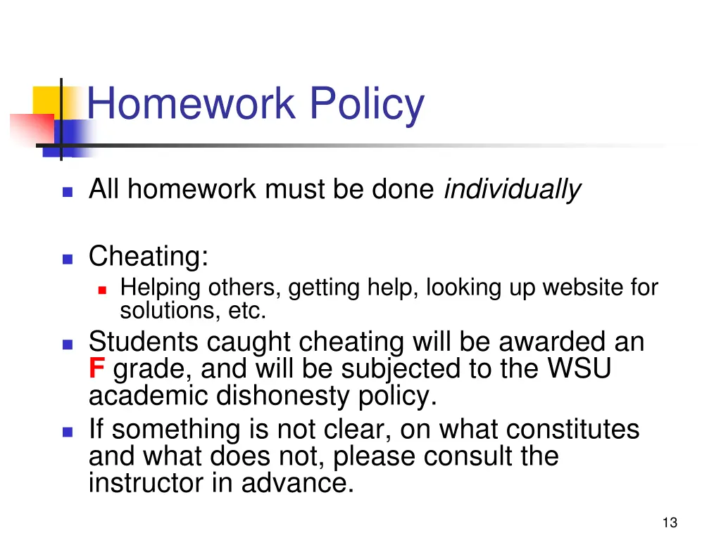 homework policy