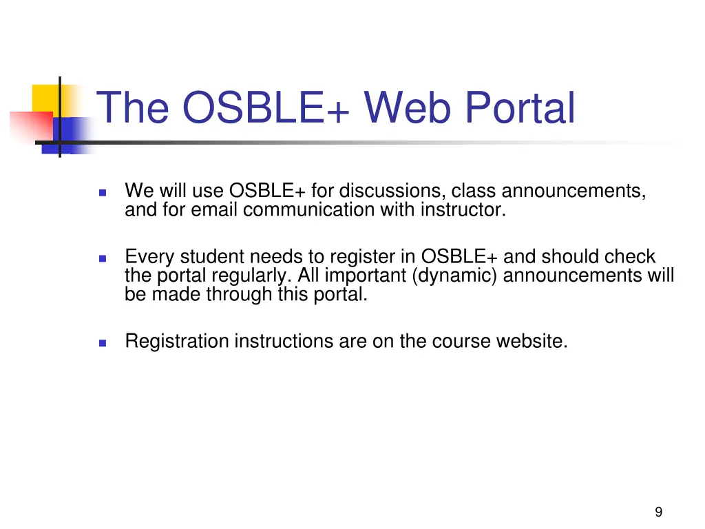 the osble web portal