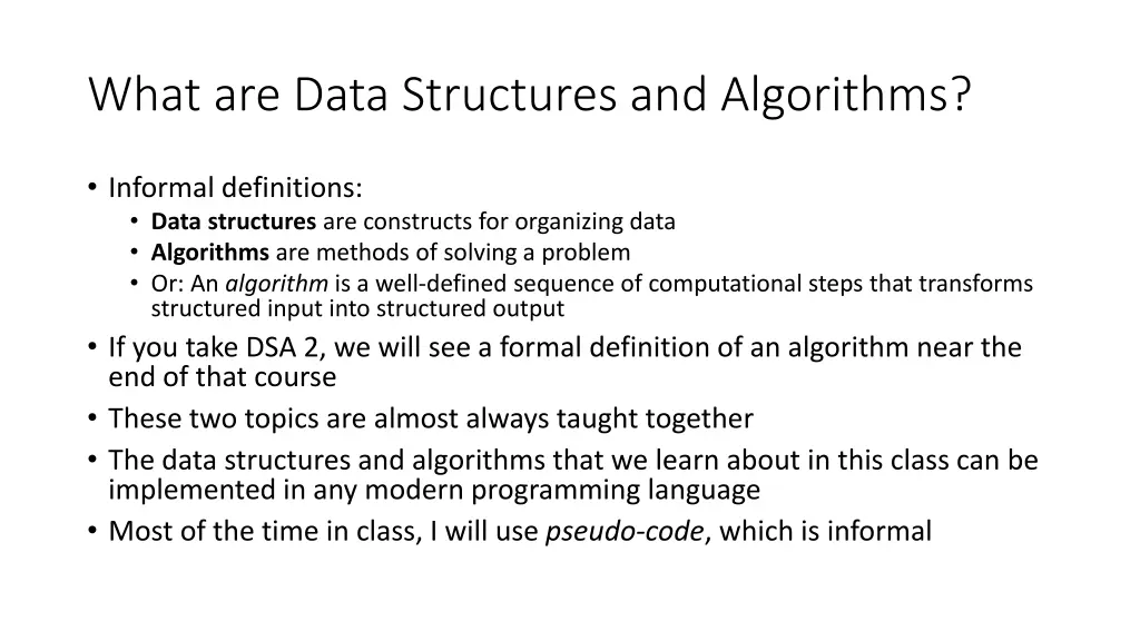 what are data structures and algorithms