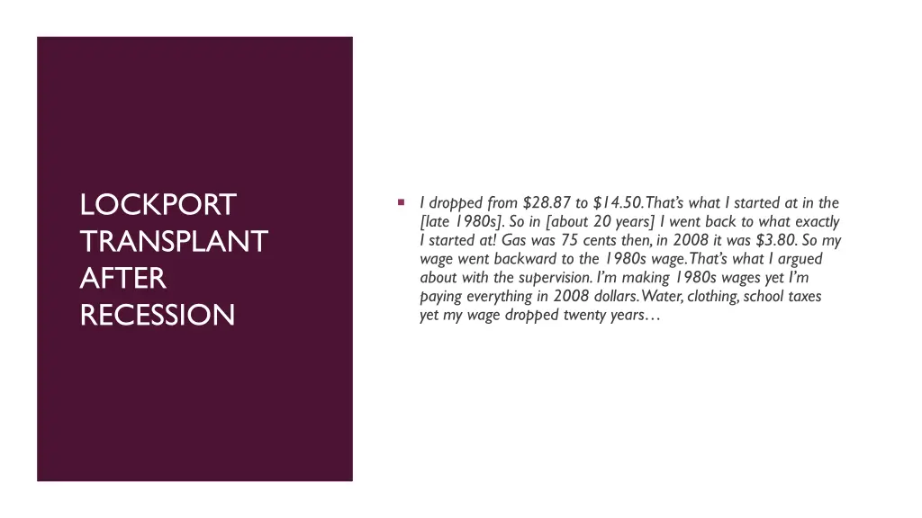 lockport transplant after recession