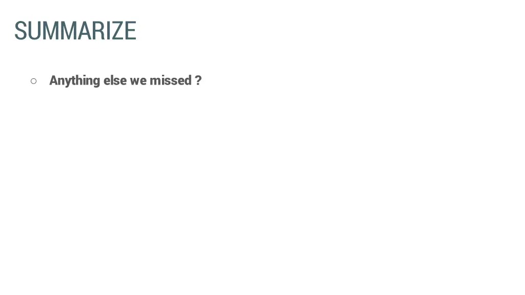 summarize