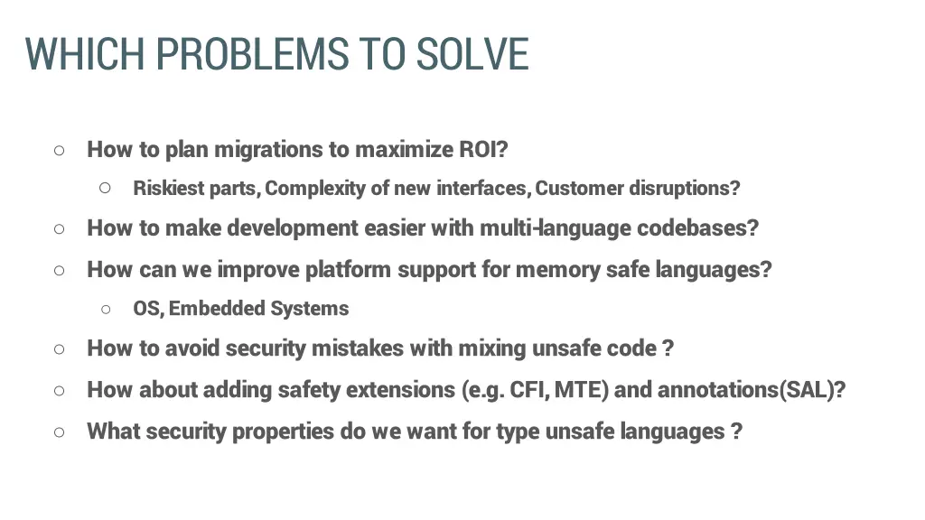 which problems to solve
