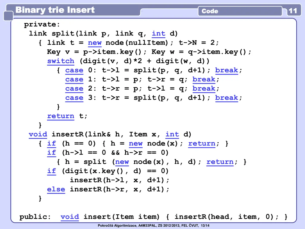 binary trie insert binary trie insert 1
