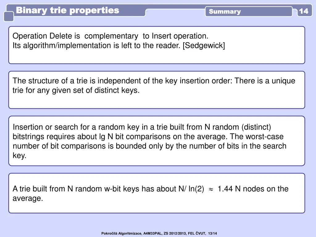 binary trie properties binary trie properties