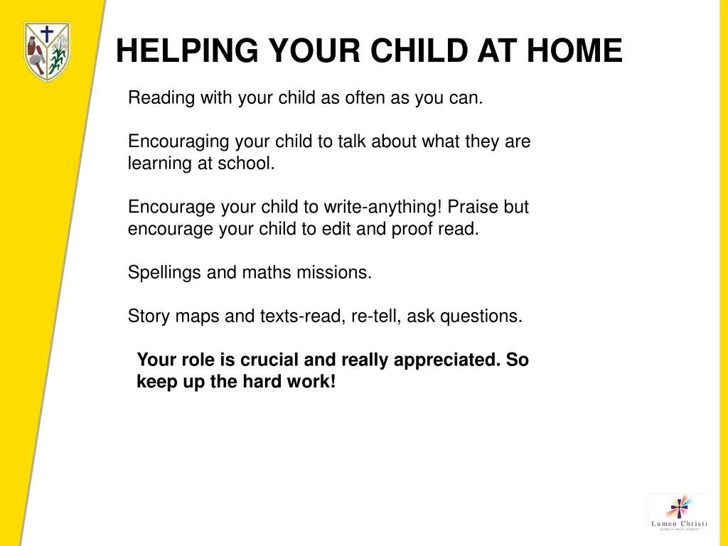 helping your child at home
