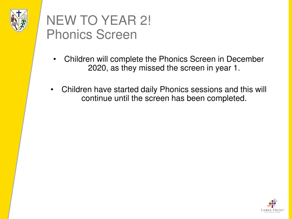 new to year 2 phonics screen
