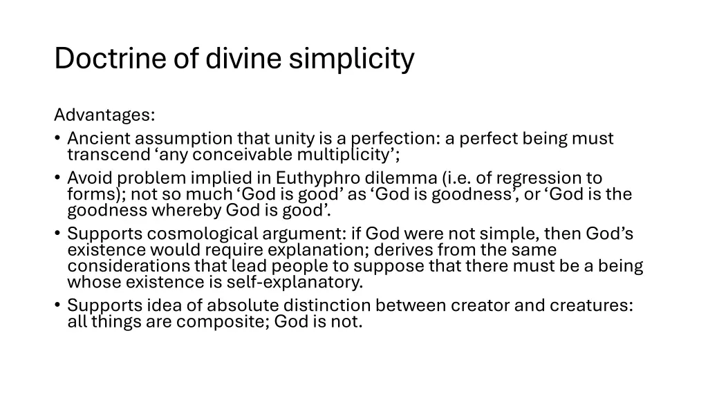 doctrine of divine simplicity 2
